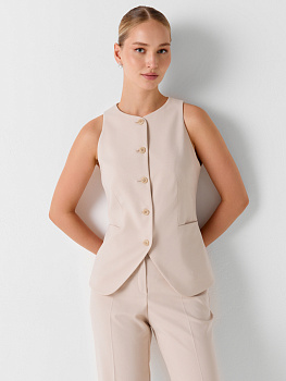 Однобортный приталенный жилет