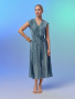 Платье с V-образным вырезом из вискозы 2.1.3-990-5 (морская волна)