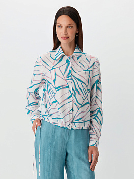 Укороченная рубашка с принтом