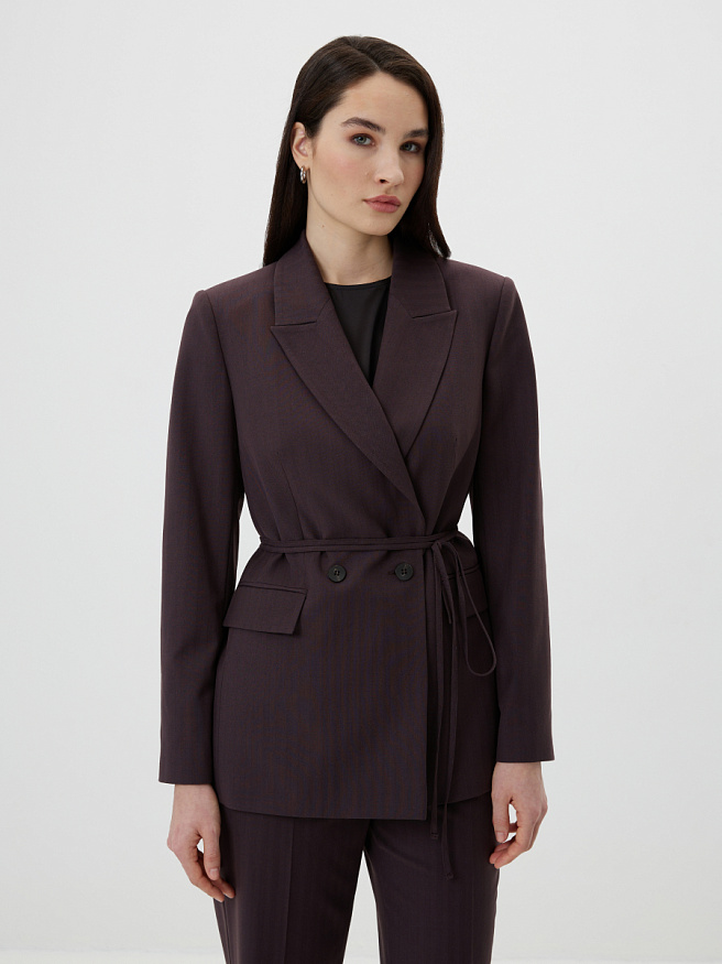 Двубортный жакет с шерстью