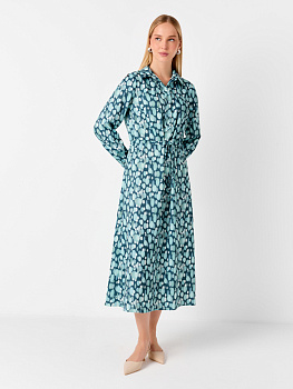 Платье-рубашка с авторским принтом