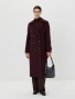 Пальто двубортное демисезонное с шерстью 7596 В198179 Бордовый 170
