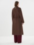 Демисезонное пальто из шерсти с вставками из эко-кожи в коричневом цвете 1.10.3-1-5 (Коричневый) 