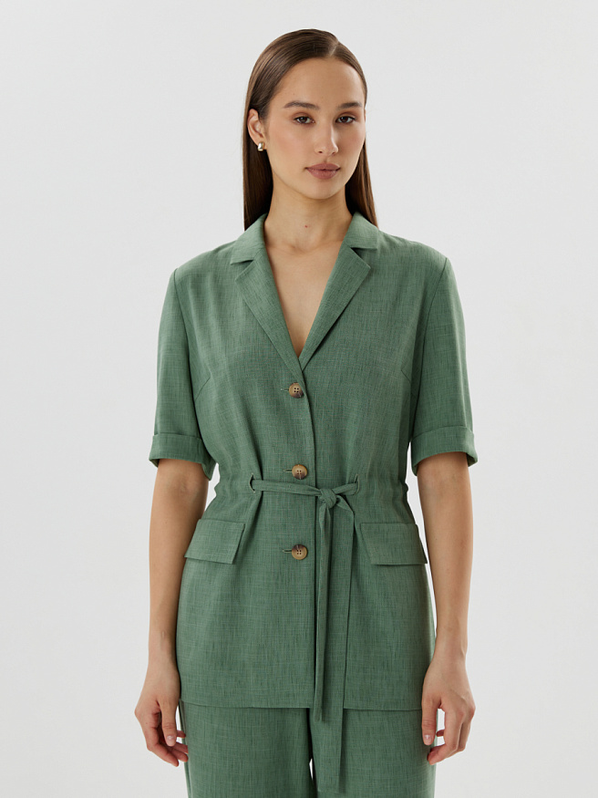 Жакет из вискозы с кулиской на талии