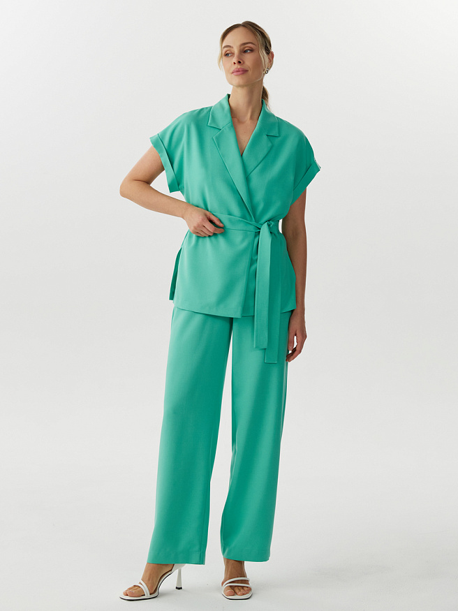 Брюки на резинке со льном