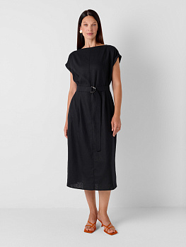 Минималистичное платье из натурального льна