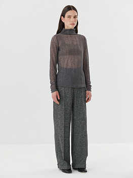 Брюки из твида с подворотами