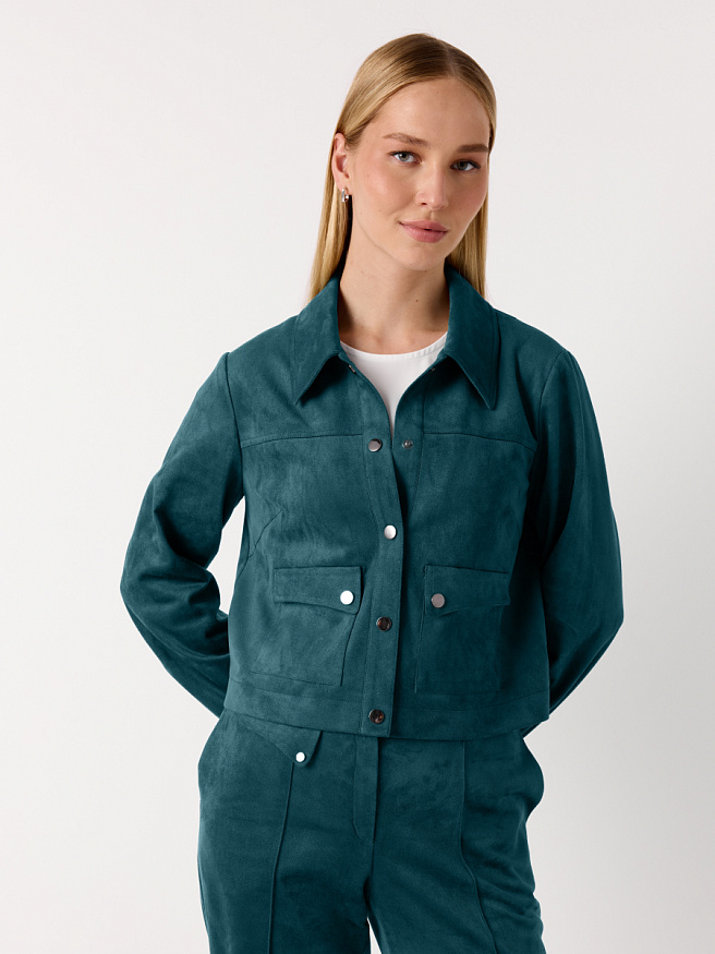 Жакет-курточка из замшевого трикотажа