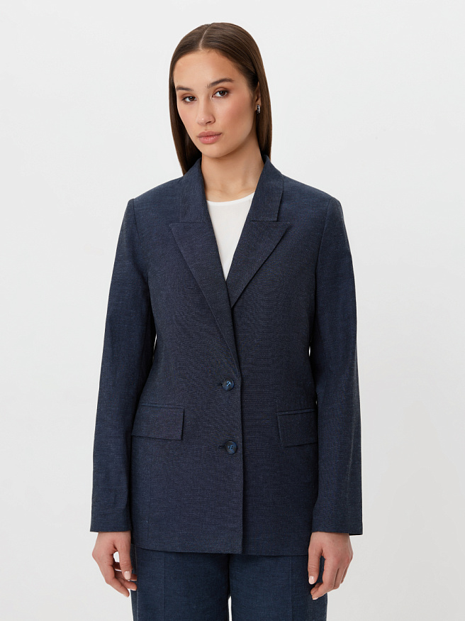 Однобортный жакет из льна