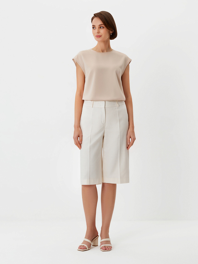 Шорты-бермуды из тенселя с хлопком