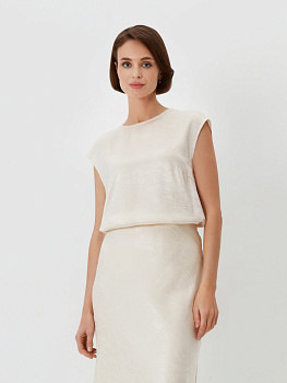 Базовый топ из вискозы с жаккардом