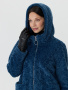 Укороченная меховая шуба с капюшоном на молнии меховое жен. 3-0306м-3181 индиго 