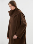 Пальто свободного кроя с акцентной отделкой и шарфом 1.10.3-7-5 (Коричневый)