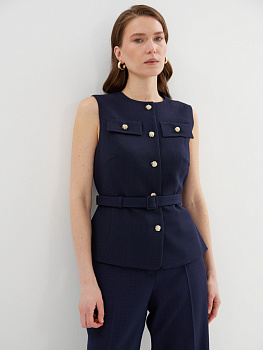 Твидовый жилет с поясом