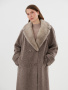 Пальто из премиальной шерсти с мехом норки в цвете капучино 1.10.1-25-5 (Капучино)