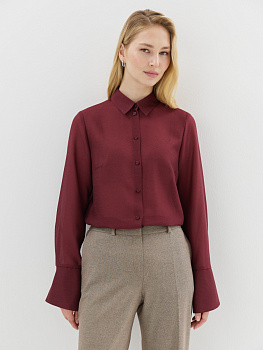 Рубашка из лиоцелла с фигурным манжетом