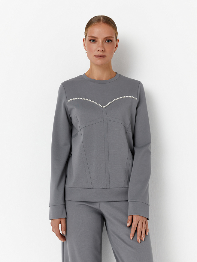 Свитшот с жемчужным декором