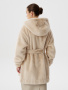 Бежевая шуба из эко-меха с капюшоном и отстёгивающимися рукавами 1.13.2-34-5 (Бежевый) 