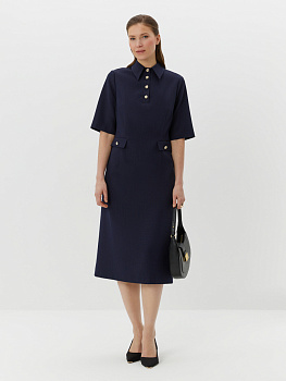 Платье из твида с рубашечным воротником