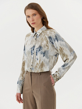 Рубашка из вискозы с рукавом реглан