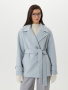 Укороченное демисезонное пальто небесно-голубого цвета жен. 1-5102-0176 голубой