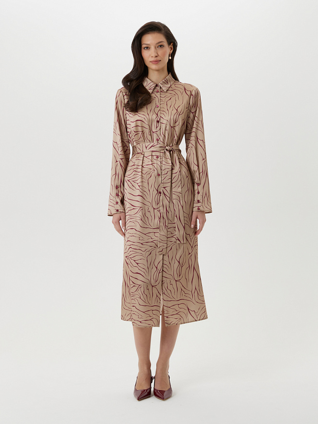 Платье-рубашка с авторским принтом