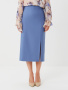 Прямая юбка из костюмной ткани  2.4.4-840-5 (серо-голубой)