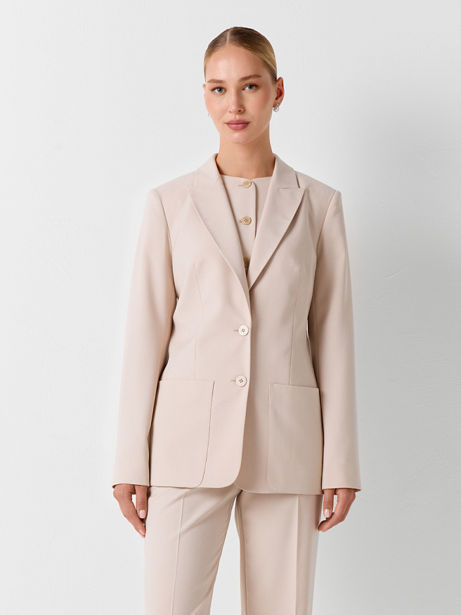 Однобортный жакет с декоративными карманами