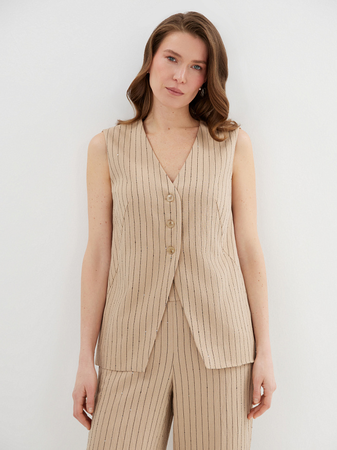 Свободный жилет с пайетками