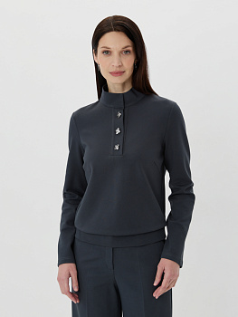 Джемпер из трикотажа с воротником стойка