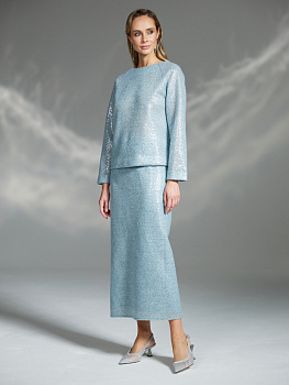 Юбка из трикотажа с паетками