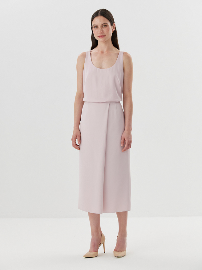 Юбка из крепа со складкой