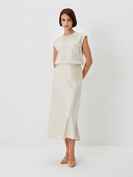 Расклешенная юбка из вискозы с жаккардом