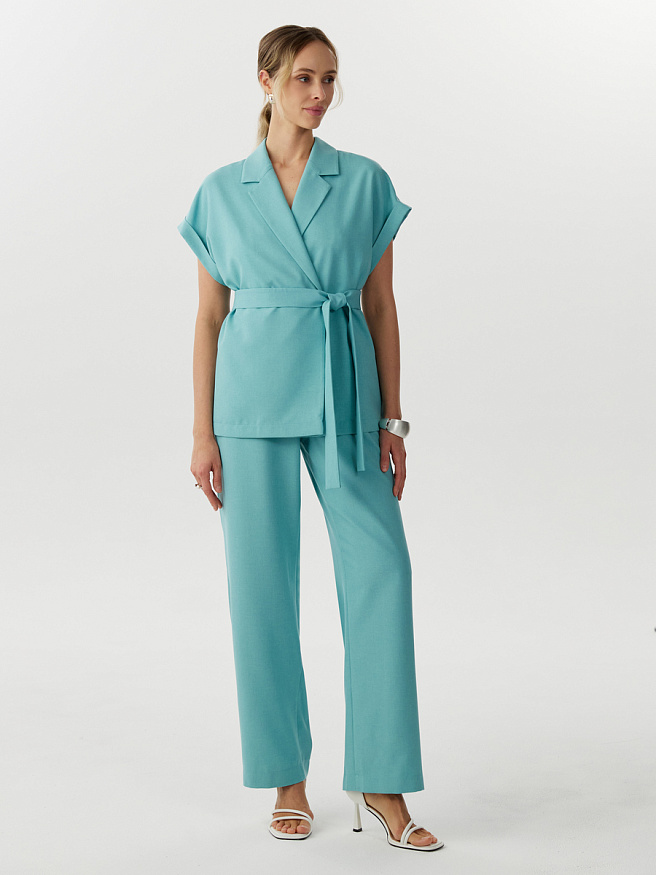 Брюки на резинке со льном