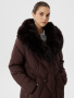 Пуховик из гусиного пуха в шоколадном цвете с натуральным мехом 1.10.4-8-5 (горький шоколад)