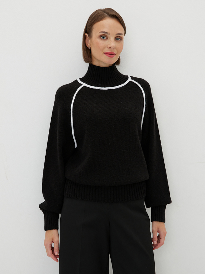 Джемпер с контрастной отделкой