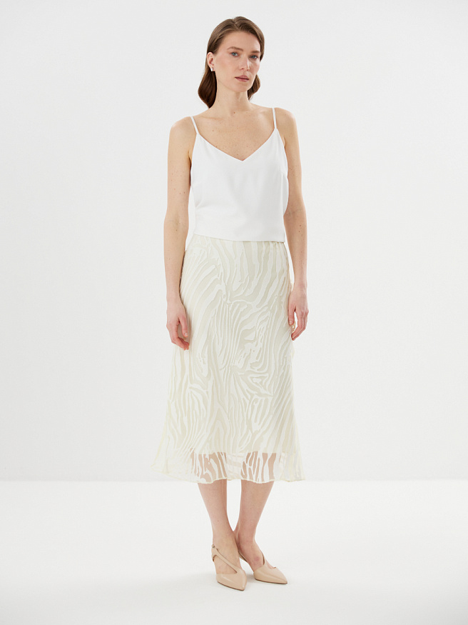 Расклешенная юбка из жаккардовой органзы