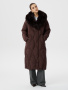 Пуховик из гусиного пуха в шоколадном цвете с натуральным мехом 1.10.4-8-5 (горький шоколад)