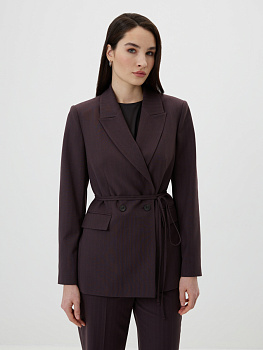 Двубортный жакет с шерстью