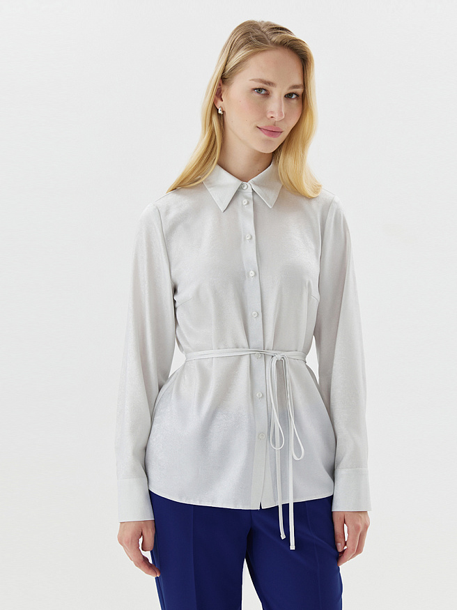 Рубашка из вискозы  с поясом
