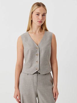 Укороченный жилет из твида