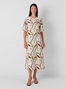 Платье прямого силуэта из вискозы