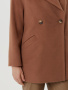 Шерстяное укороченное пальто с карманами 7606 В8179 (Кэмел)
