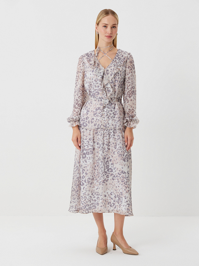 Романтичное платье-миди из шифона