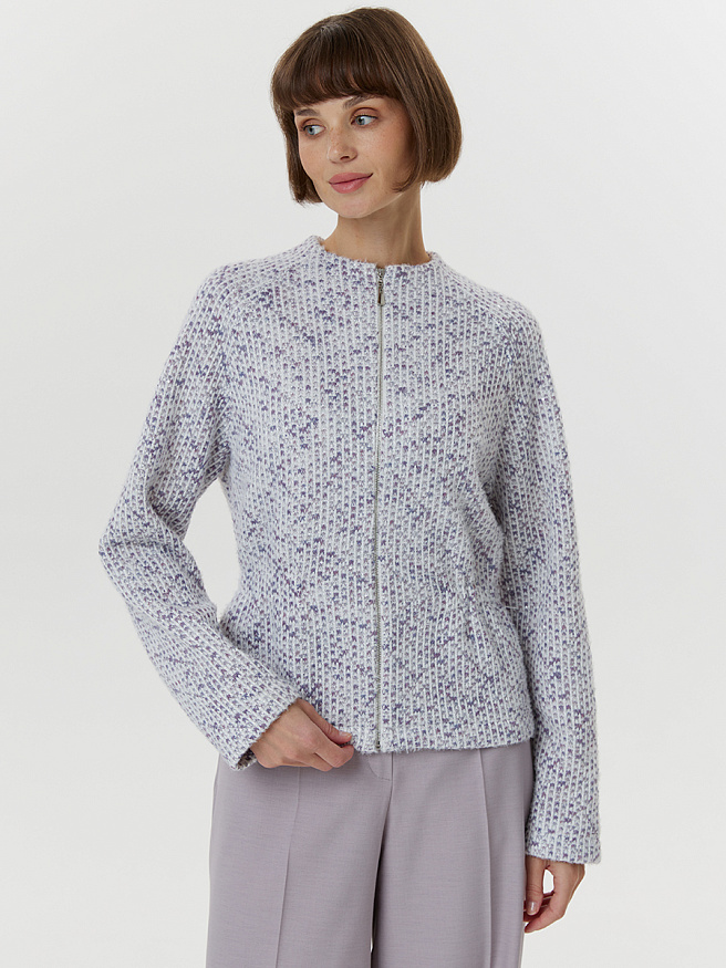 Трикотажный жакет на молнии с кулиской