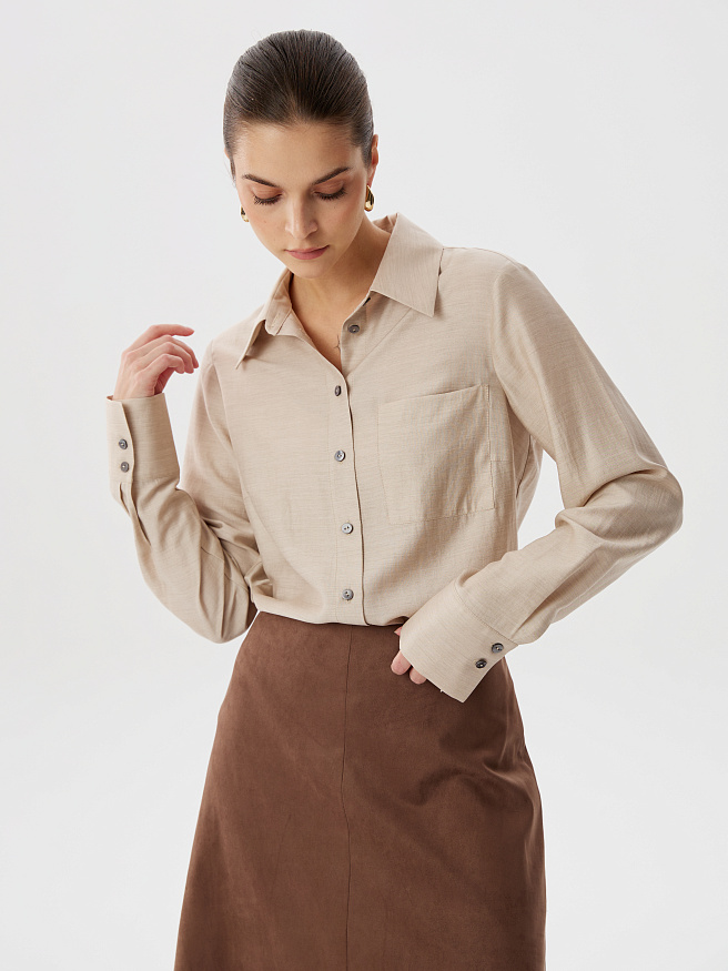 Рубашка из вискозы с шерстью