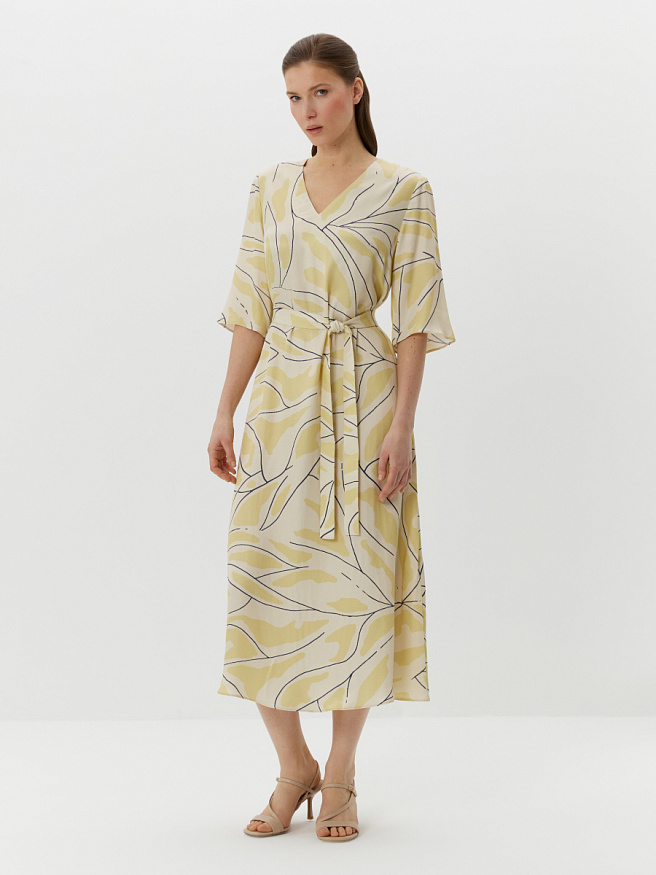 Платье с принтом из вискозы