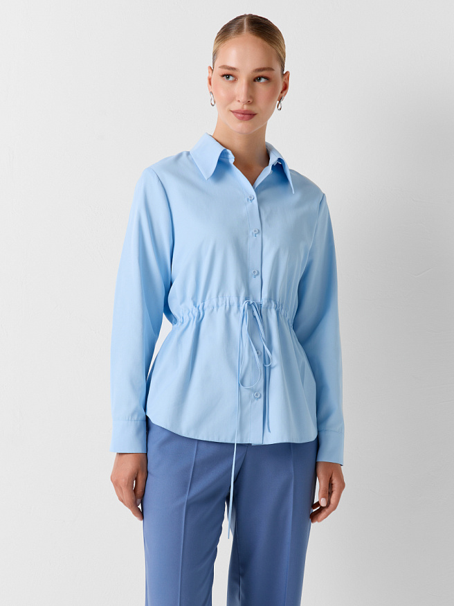 Хлопковая рубашка с кулисой