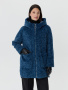 Укороченная меховая шуба с капюшоном на молнии меховое жен. 3-0306м-3181 индиго 