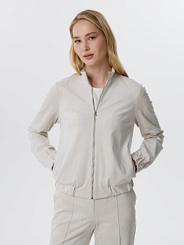 Бомбер из трикотажной замши